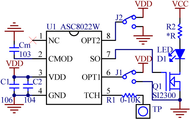 SGL8022W,调光触控触摸芯片IC,ASC8022W